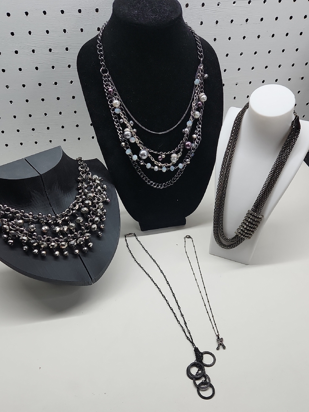 Bundle Of  Black Metal Necklaces